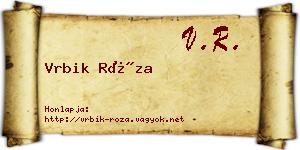 Vrbik Róza névjegykártya